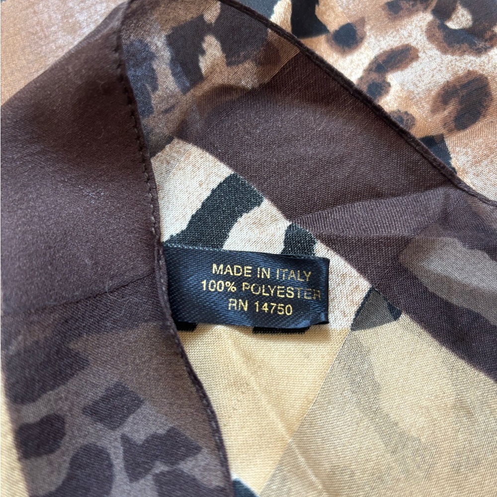 Vintage Animal Print Scarf beautiful brown tones